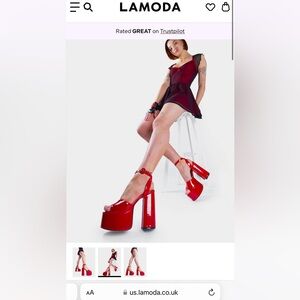 LAMODA All For You platform red sandal heels